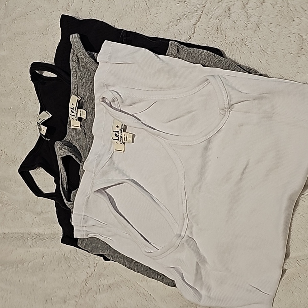 L.E.I Y2k Classic Cotton Tank Tops Bundle